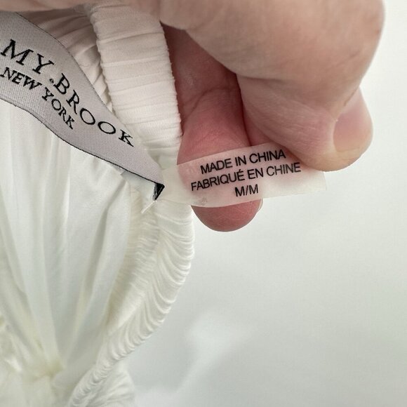 RAMY BROOK nico dress off the shoulder mini bell sleeve hippie boho white M - Picture 13 of 13